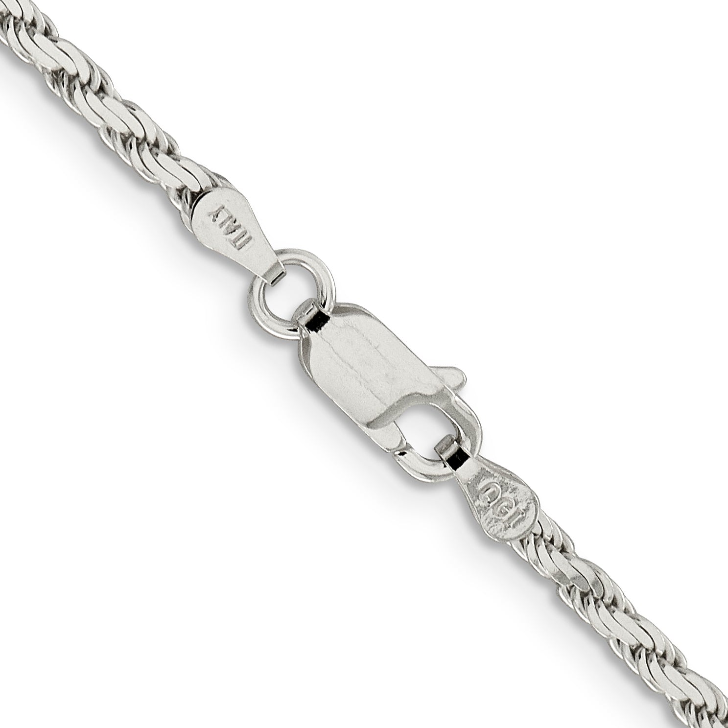 Sterling Silver 2.5mm Flat Rope Chain