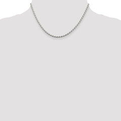 Sterling Silver 2.5mm Flat Rope Chain