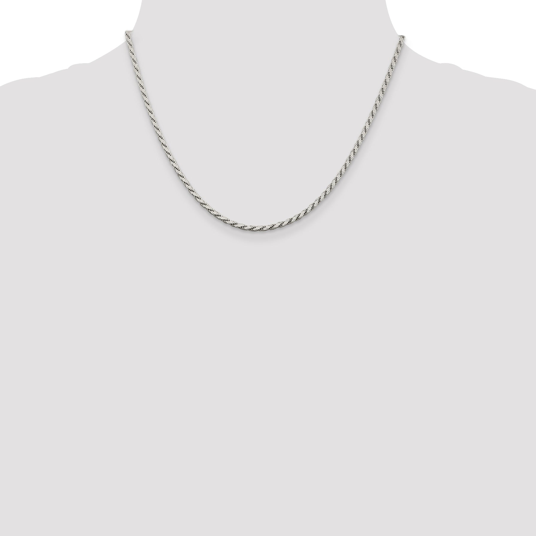 Sterling Silver 2.5mm Flat Rope Chain