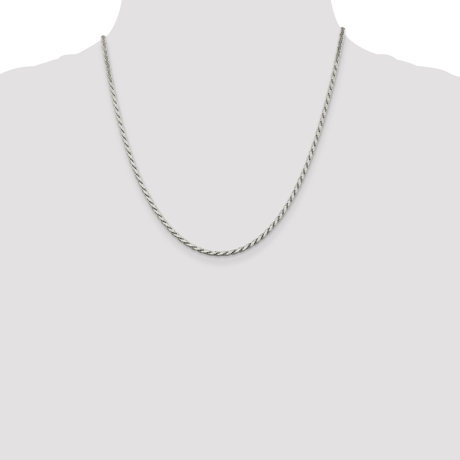 Sterling Silver 2.5mm Flat Rope Chain