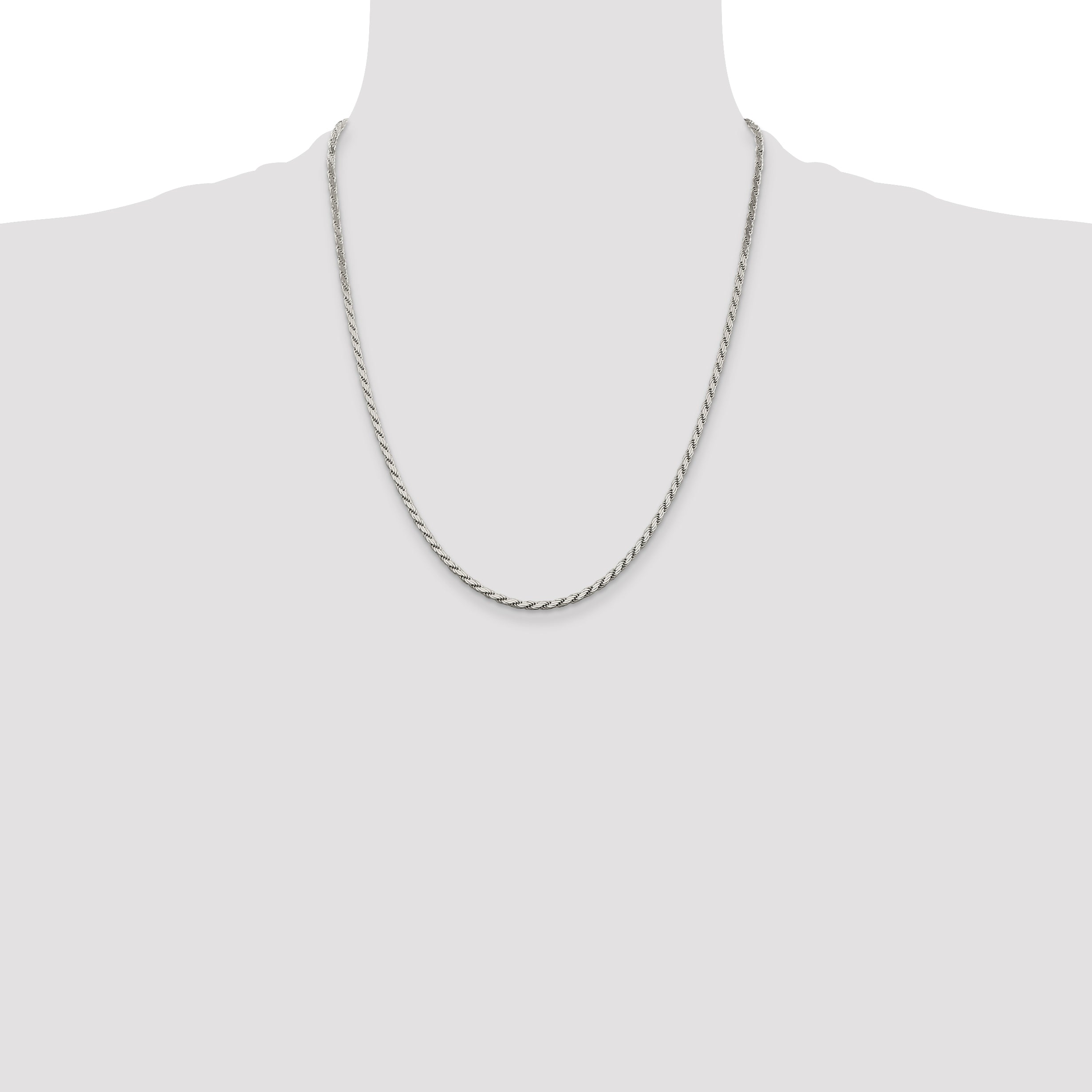 Sterling Silver 2.5mm Flat Rope Chain