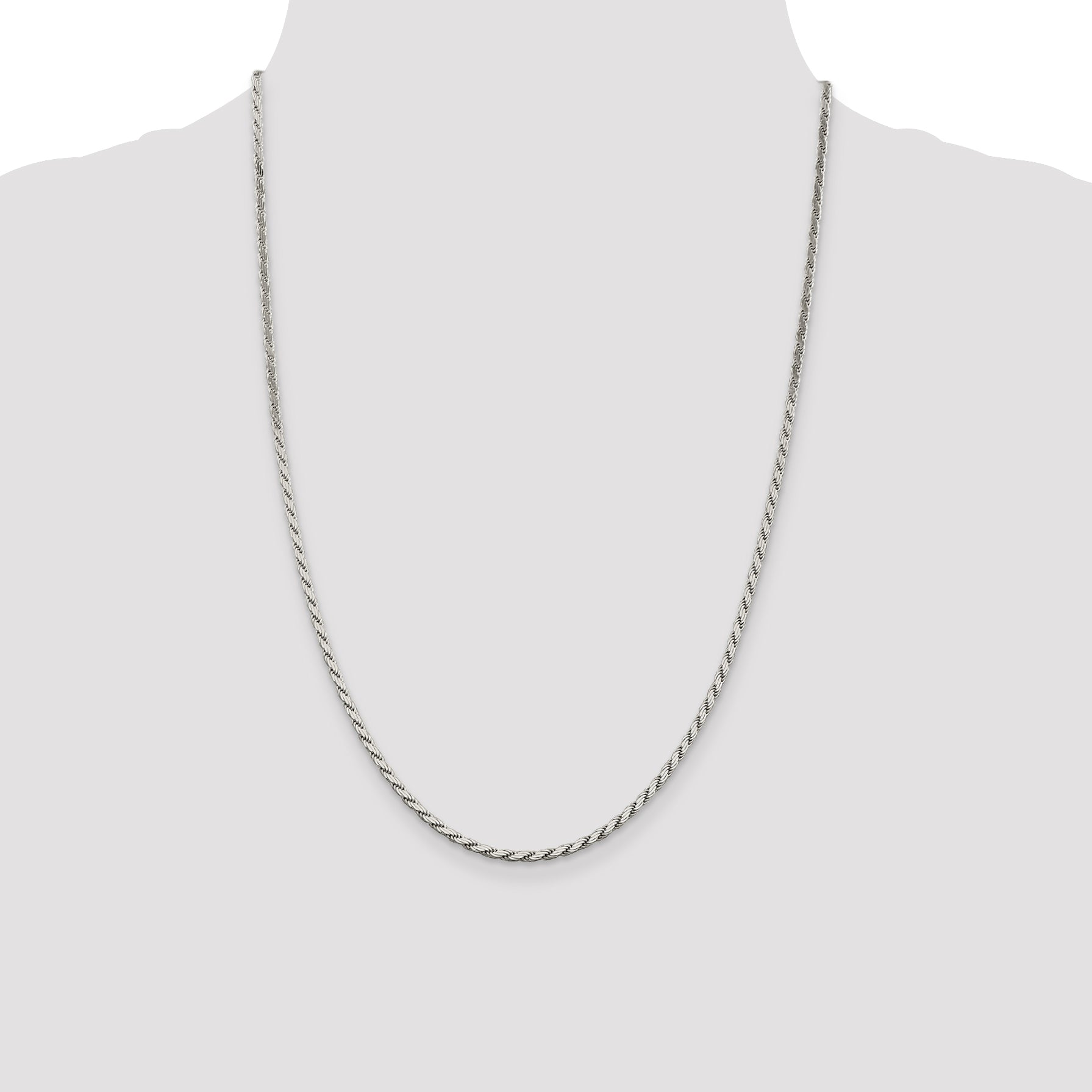 Sterling Silver 2.5mm Flat Rope Chain