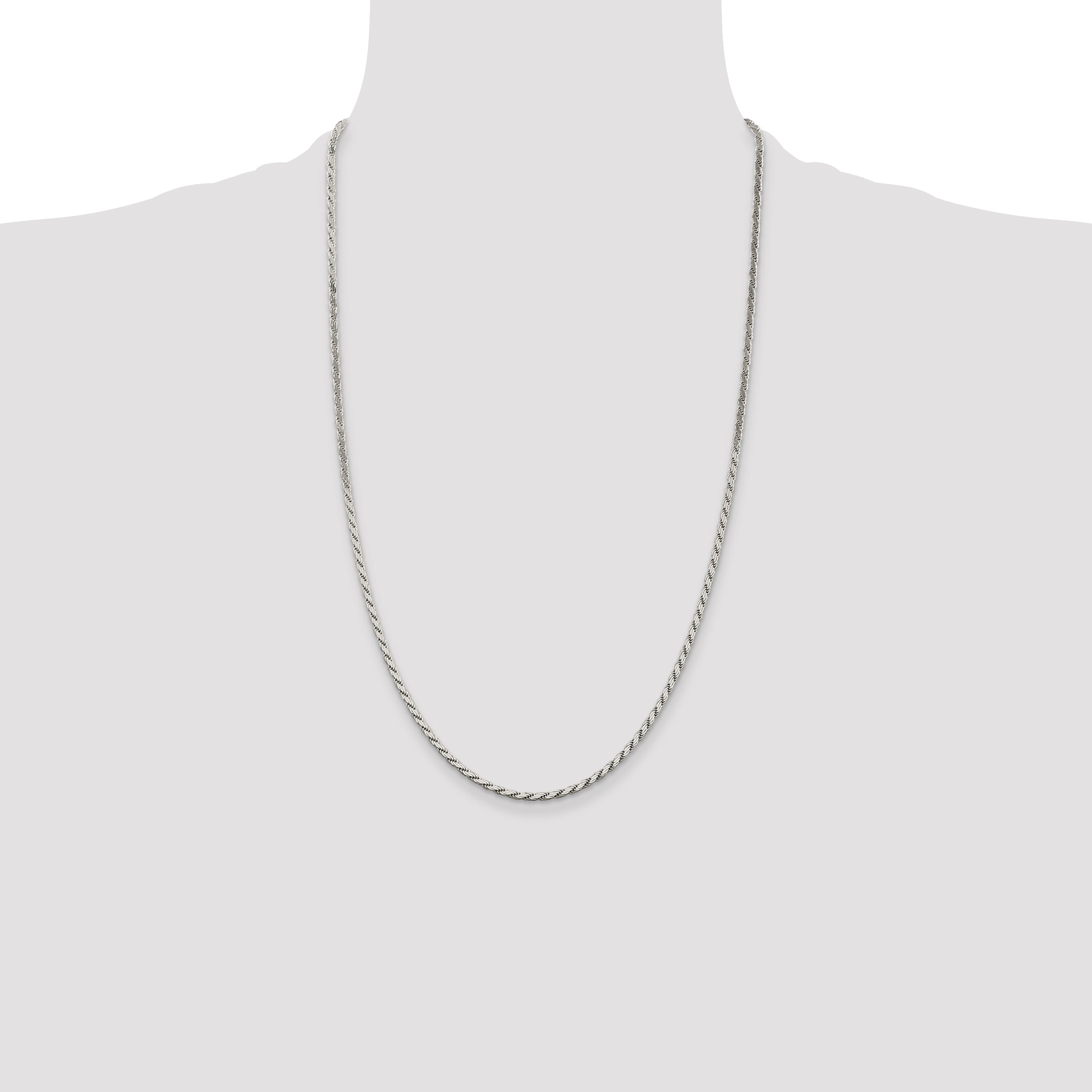 Sterling Silver 2.5mm Flat Rope Chain