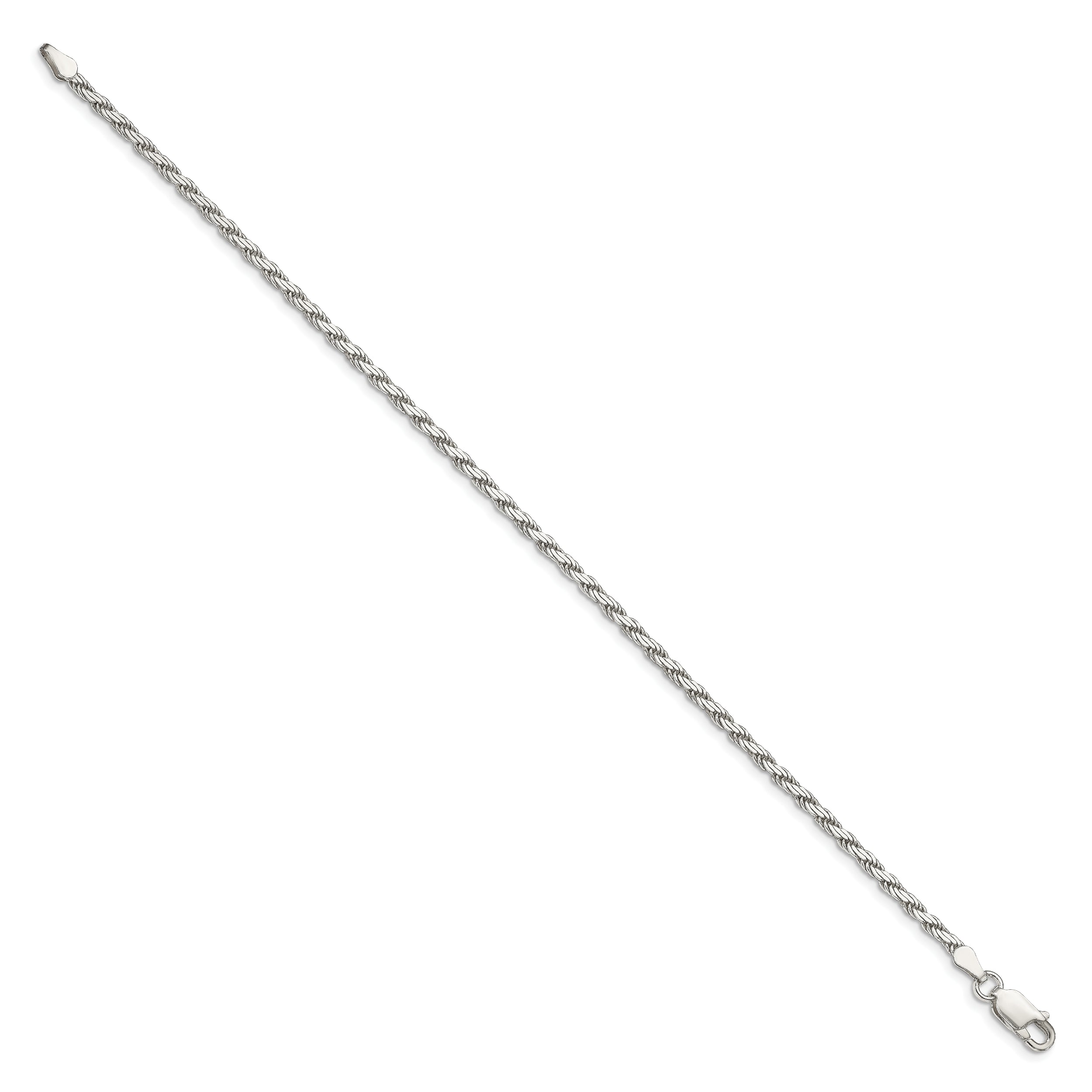 Sterling Silver 2.5mm Flat Rope Chain