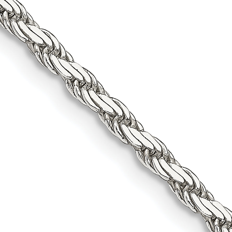 Sterling Silver 2.5mm Flat Rope Chain