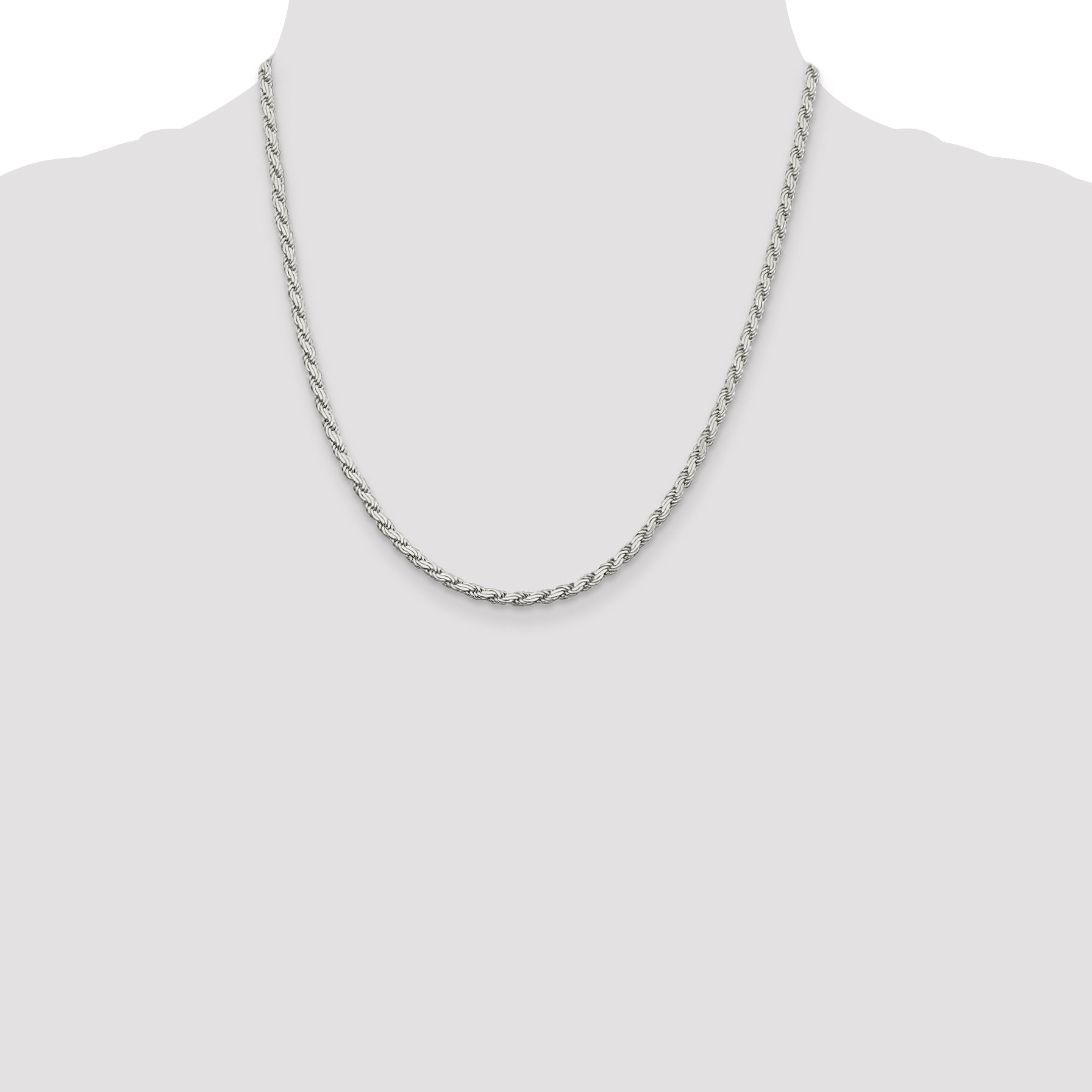 Sterling Silver 3.1mm Flat Rope Chain