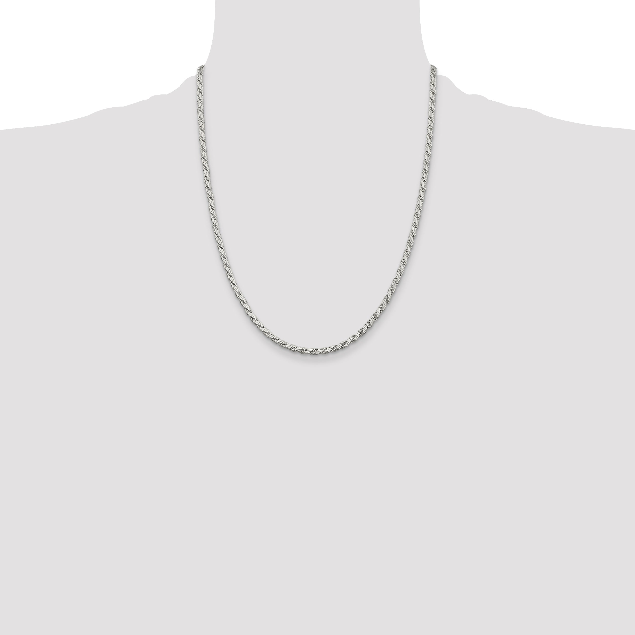 Sterling Silver 3.1mm Flat Rope Chain