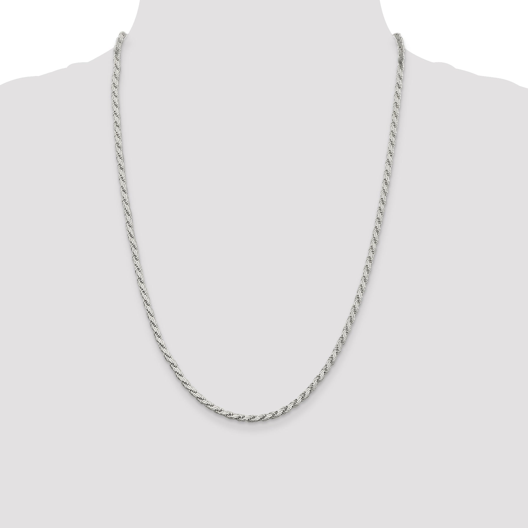 Sterling Silver 3.1mm Flat Rope Chain