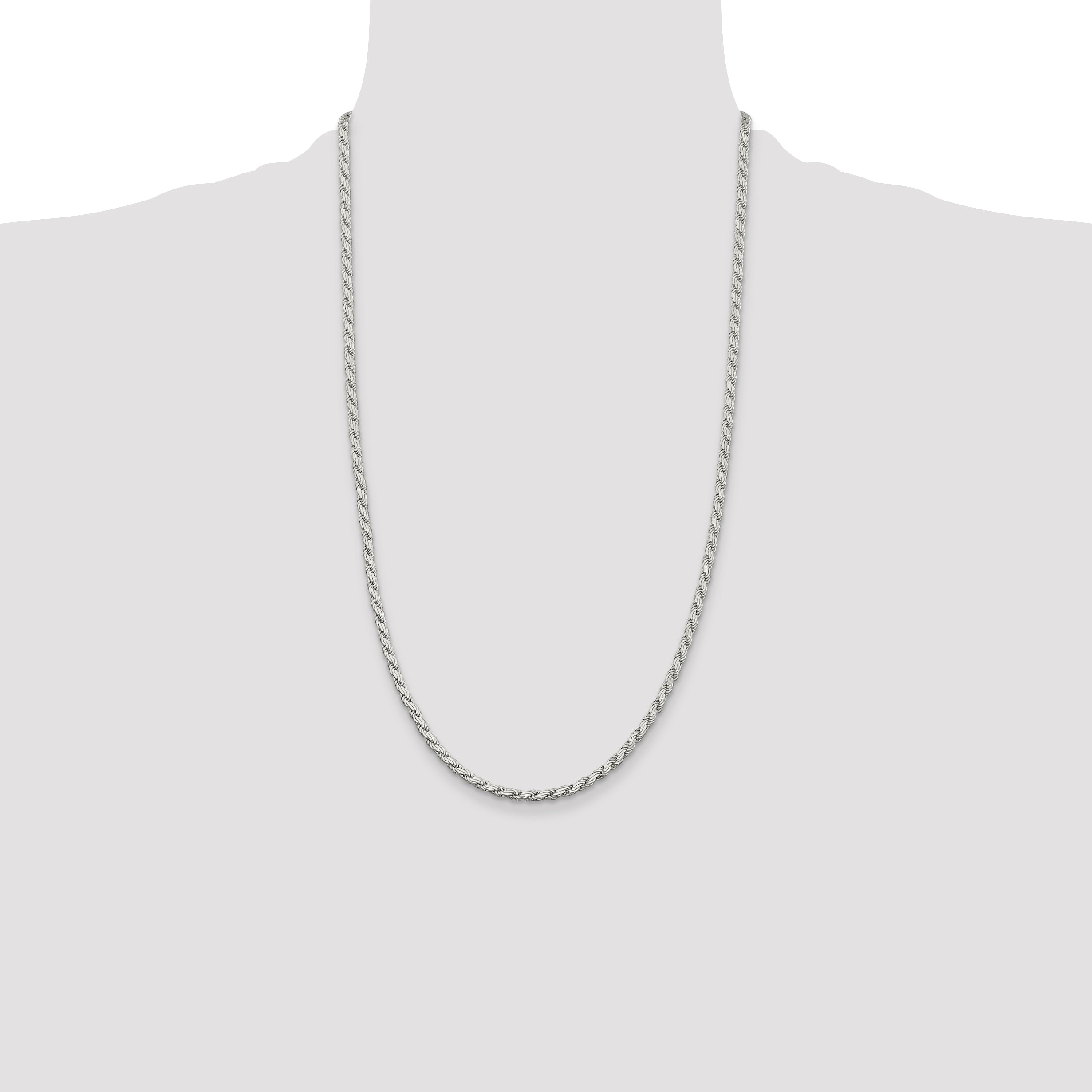 Sterling Silver 3.1mm Flat Rope Chain