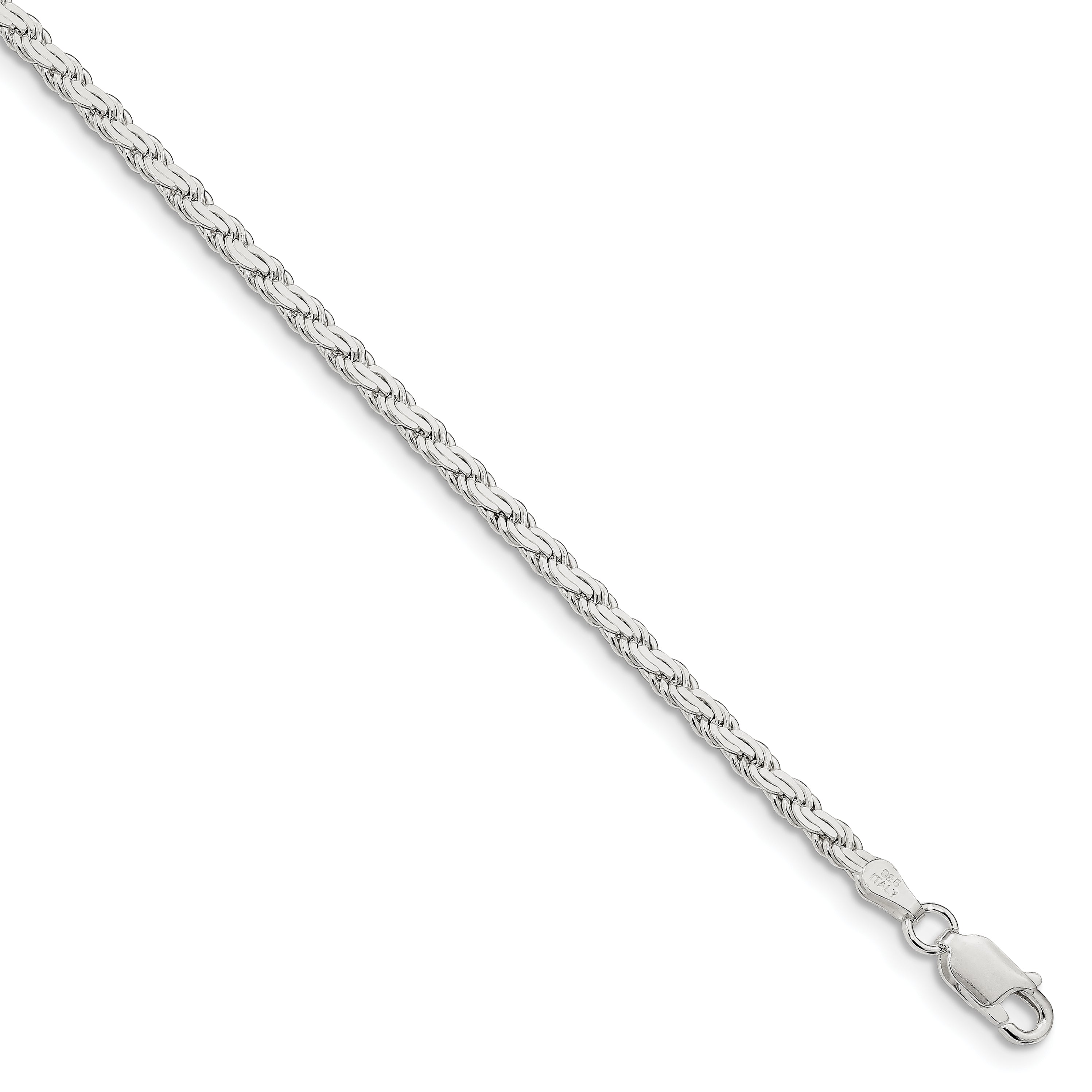 Sterling Silver 3.10mm Flat Rope Chain