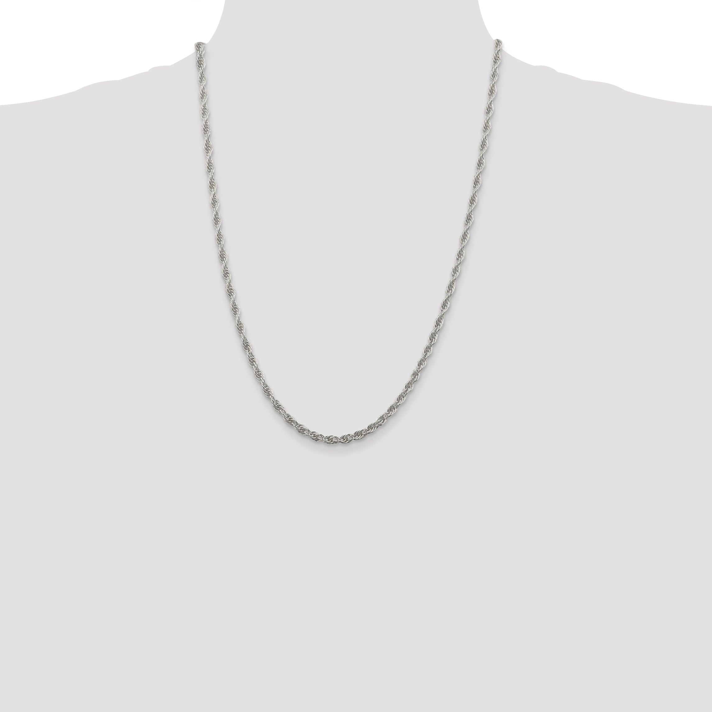 Sterling Silver 3.8mm Loose Rope Chain