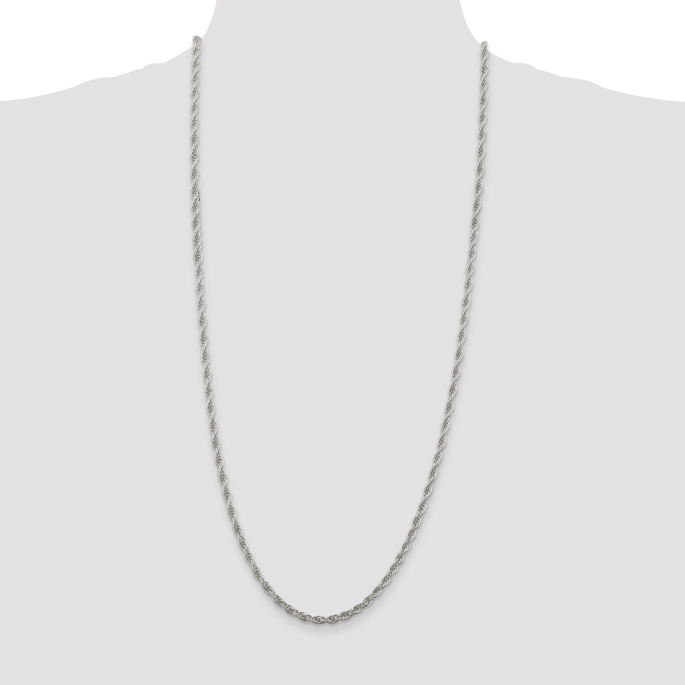 Sterling Silver 3.8mm Loose Rope Chain