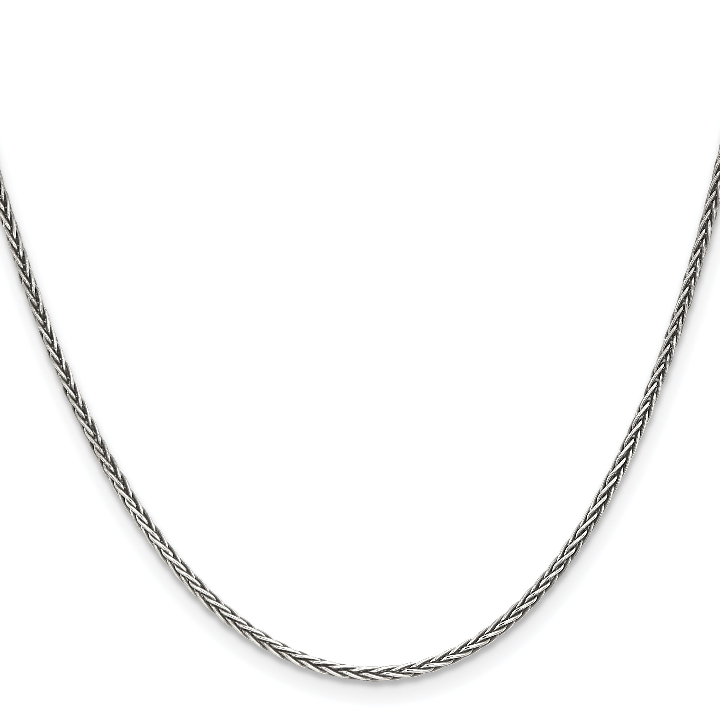 Sterling Silver Antiqued 1.6mm Solid Square Spiga Chain