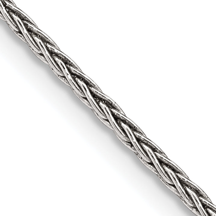 Sterling Silver Antiqued 1.6mm Solid Square Spiga Chain