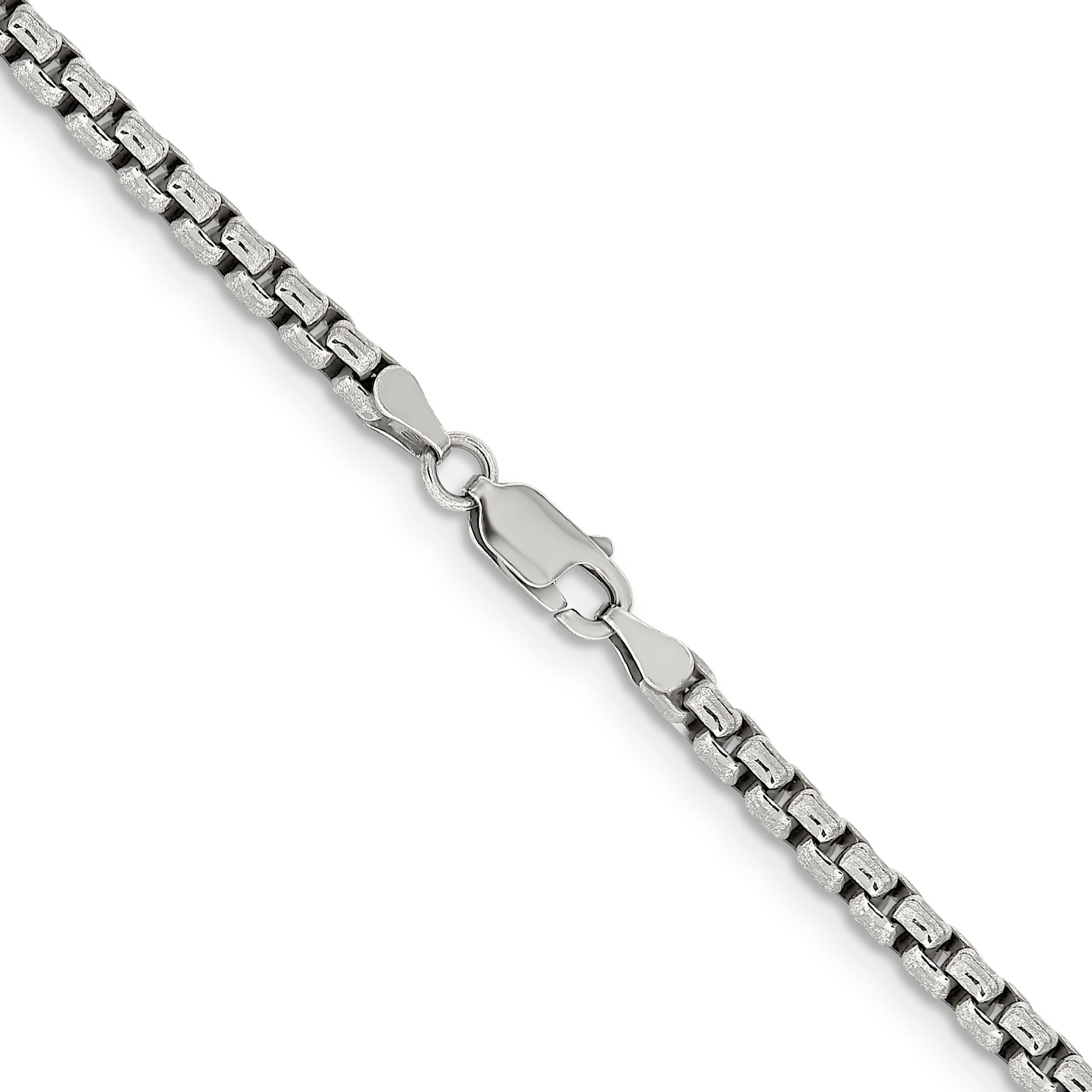 Sterling Silver Antiqued 3.6mm Round Box Chain