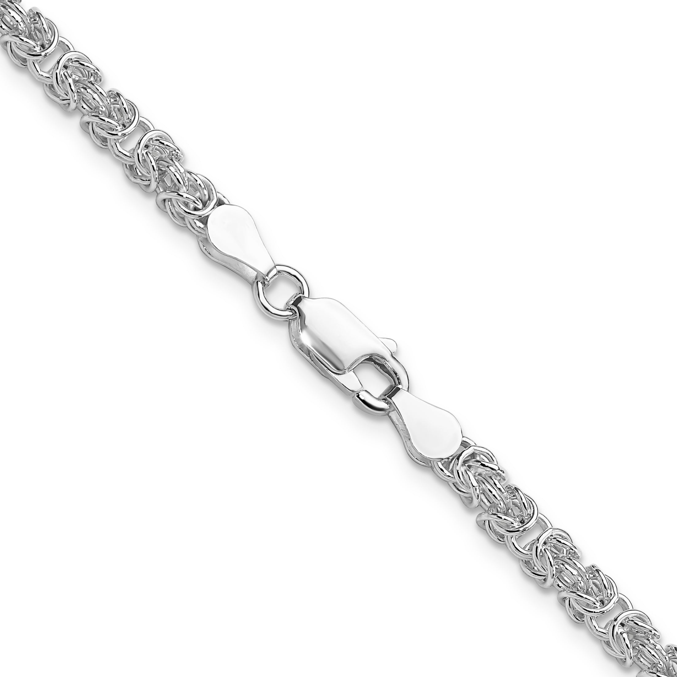 Sterling Silver 3.75mm Rounded Byzantine Chain