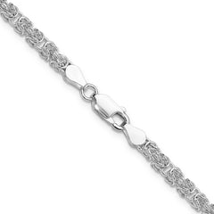 Sterling Silver 3.75mm Rounded Byzantine Chain