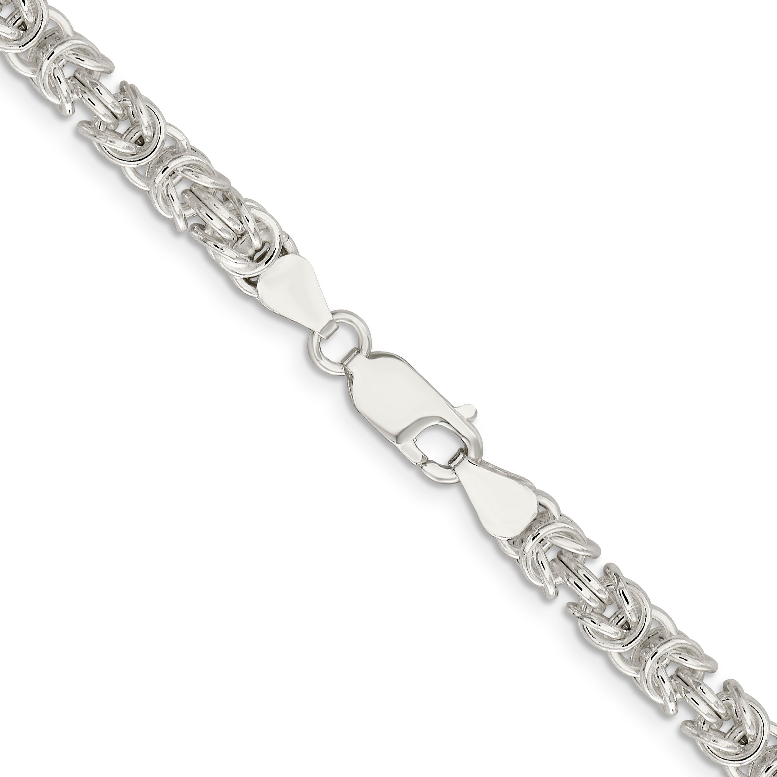 Sterling Silver 5.5mm Rounded Byzantine Chain