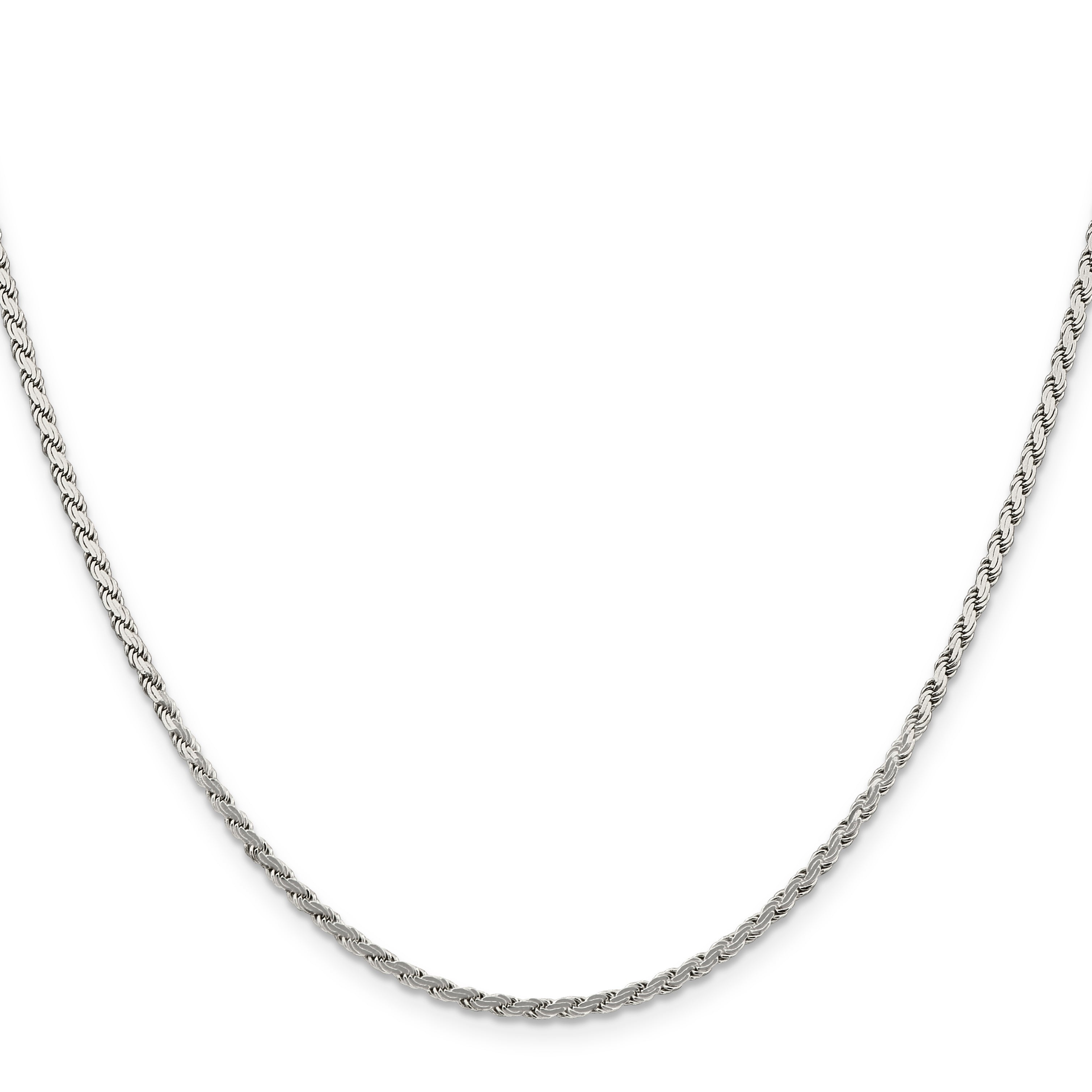 Sterling Silver 2.25mm Flat Rope Chain