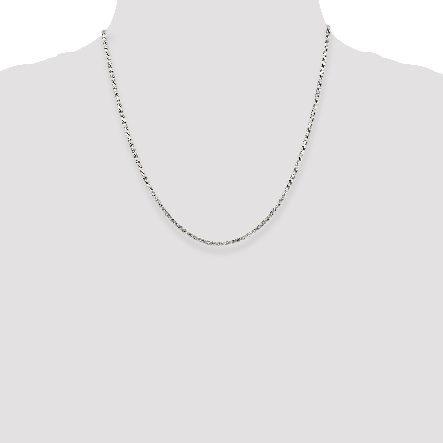 Sterling Silver 2.25mm Flat Rope Chain