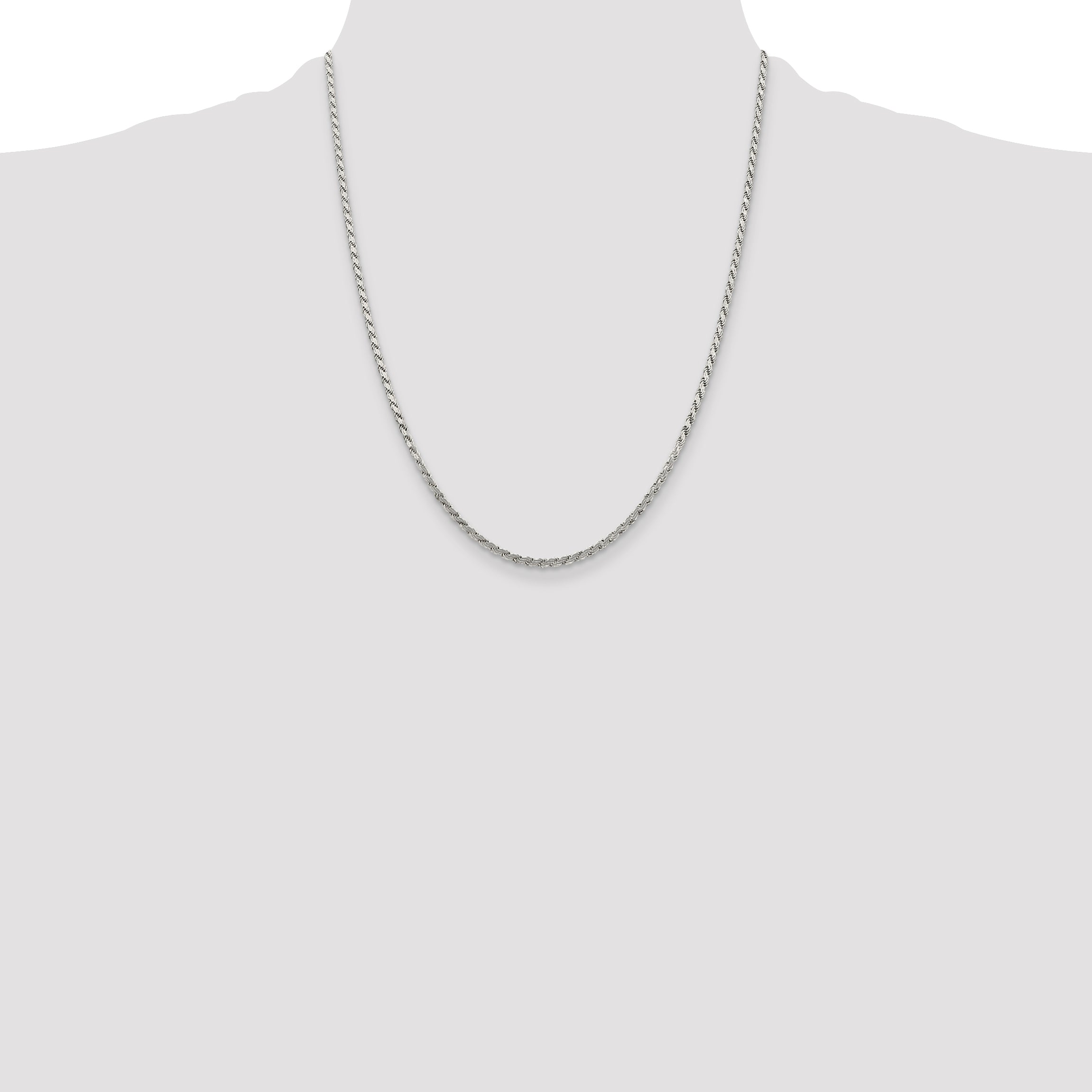 Sterling Silver 2.25mm Flat Rope Chain