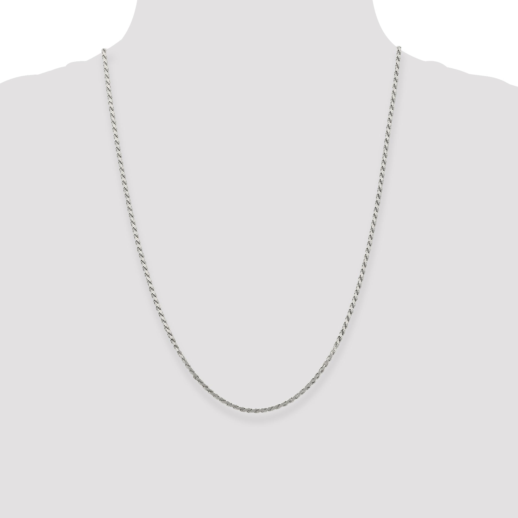 Sterling Silver 2.25mm Flat Rope Chain