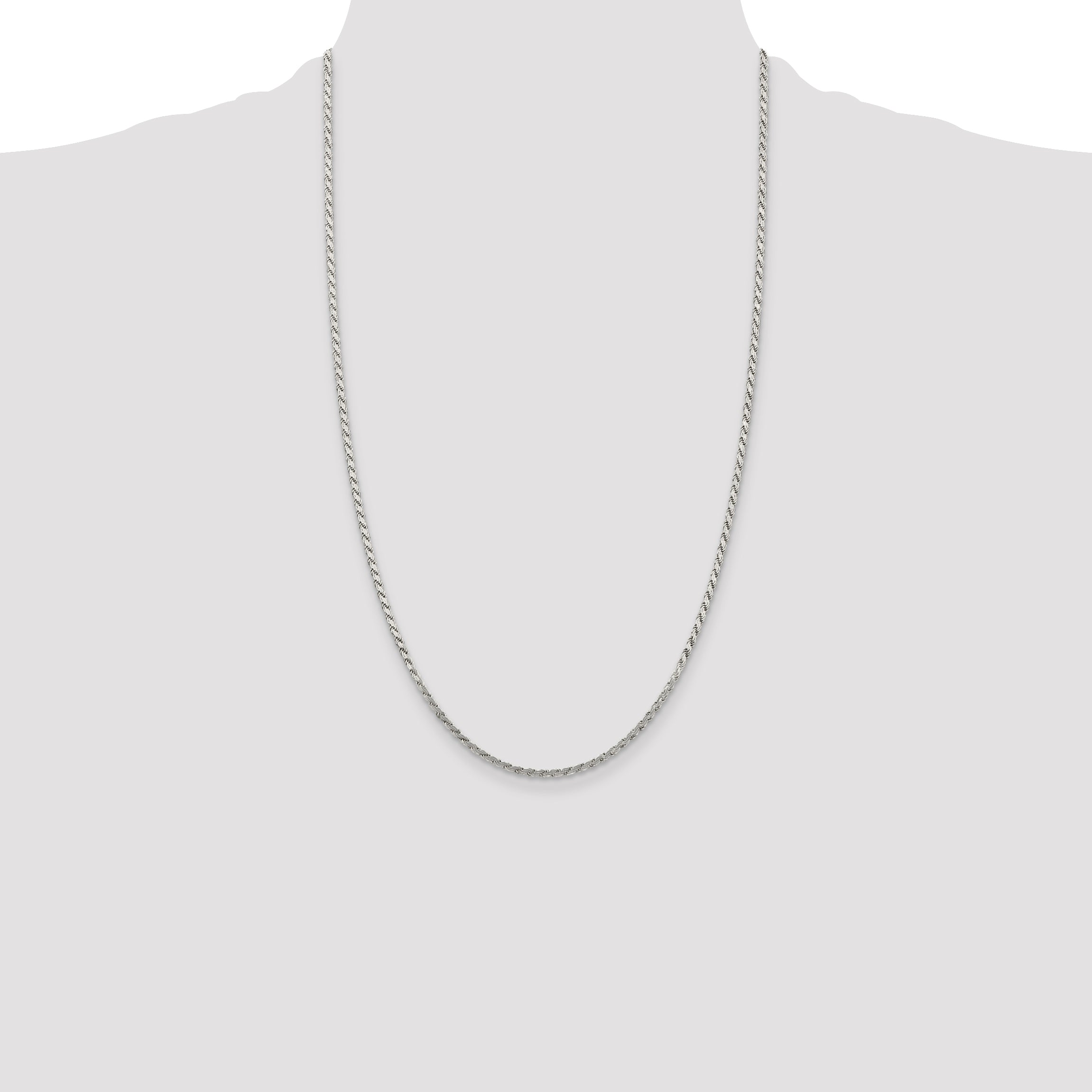 Sterling Silver 2.25mm Flat Rope Chain