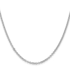 Sterling Silver Rhodium-plated 2.5mm Rolo Chain