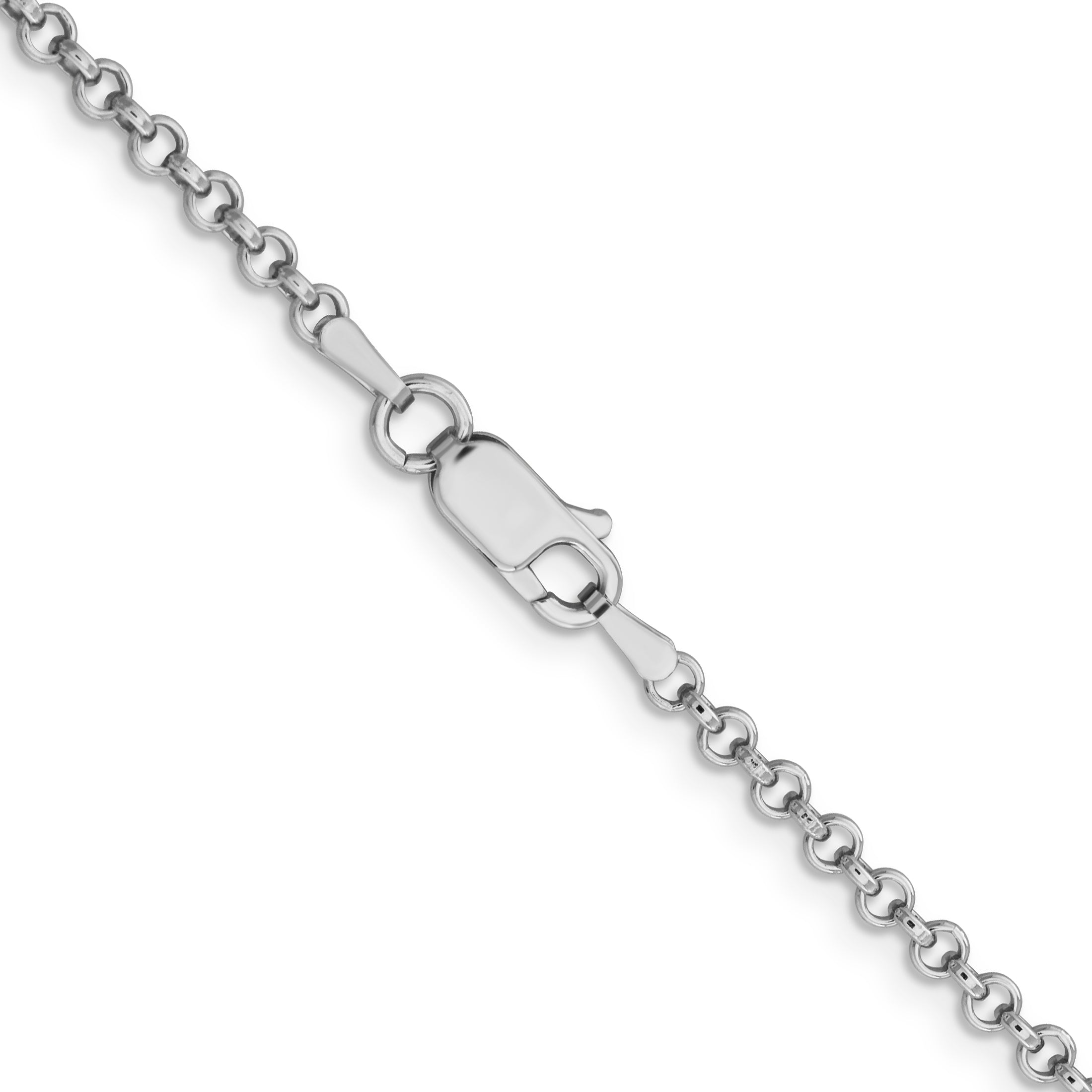 Sterling Silver Rhodium-plated 2.5mm Rolo Chain