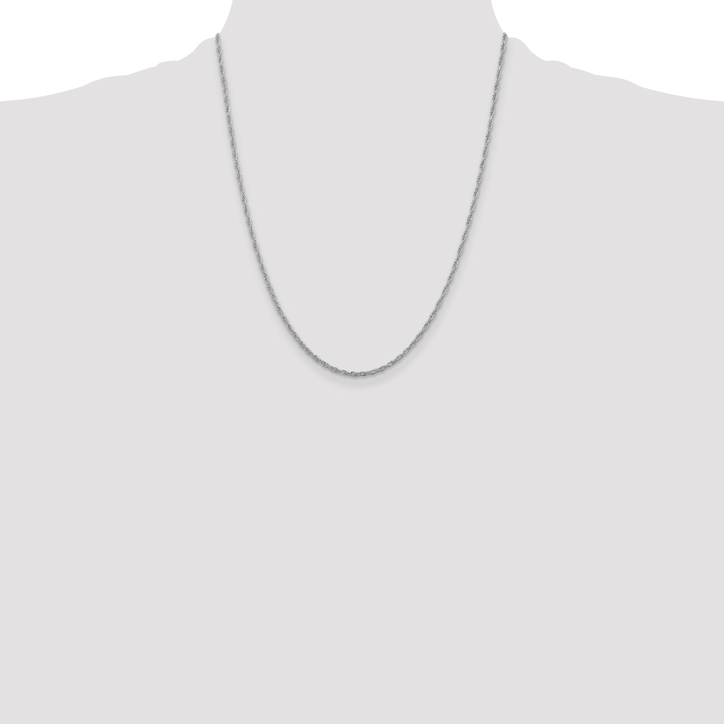 Sterling Silver Rhodium-plated 2mm Loose Rope Chain