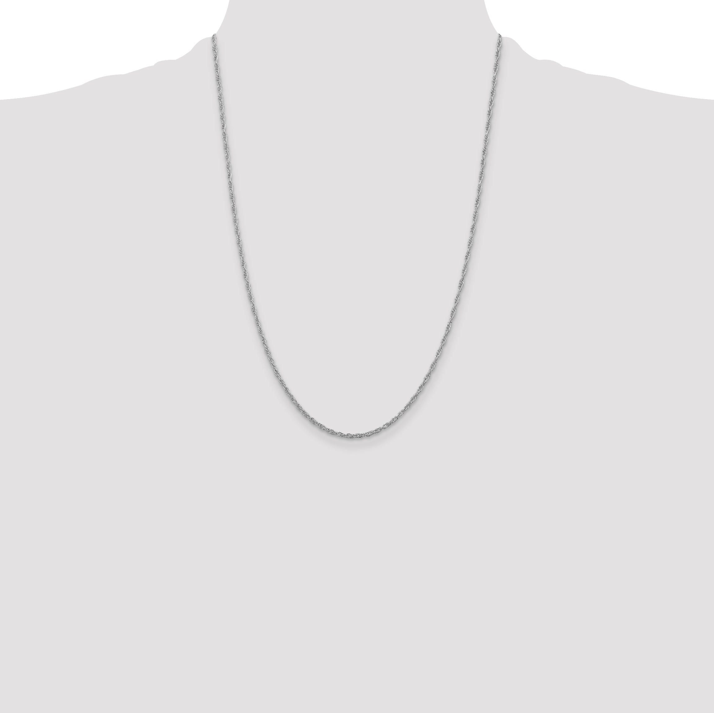 Sterling Silver Rhodium-plated 2mm Loose Rope Chain