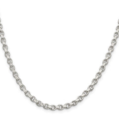 Sterling Silver 4mm Diamond-cut Rolo Chain