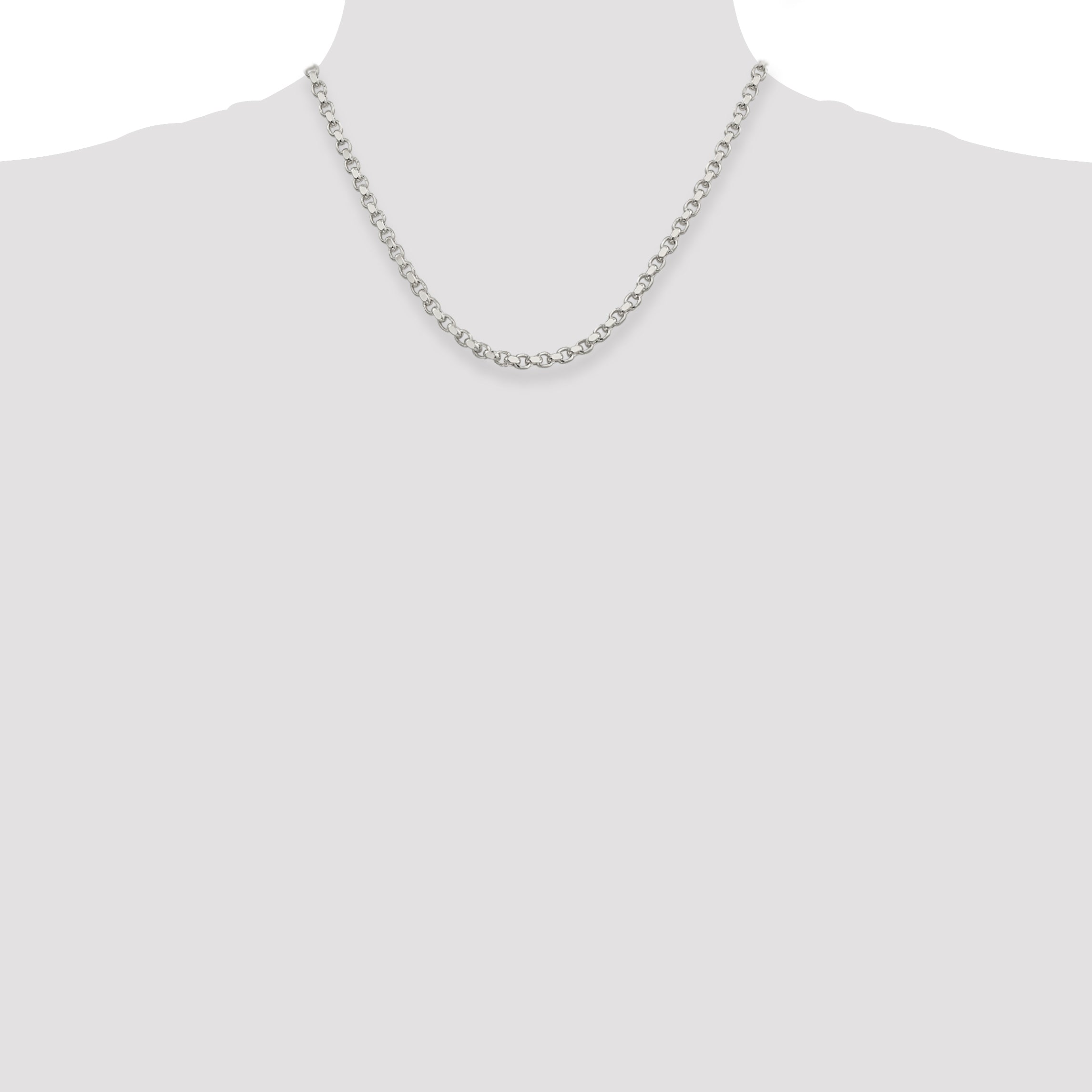 Sterling Silver 4mm Diamond-cut Rolo Chain