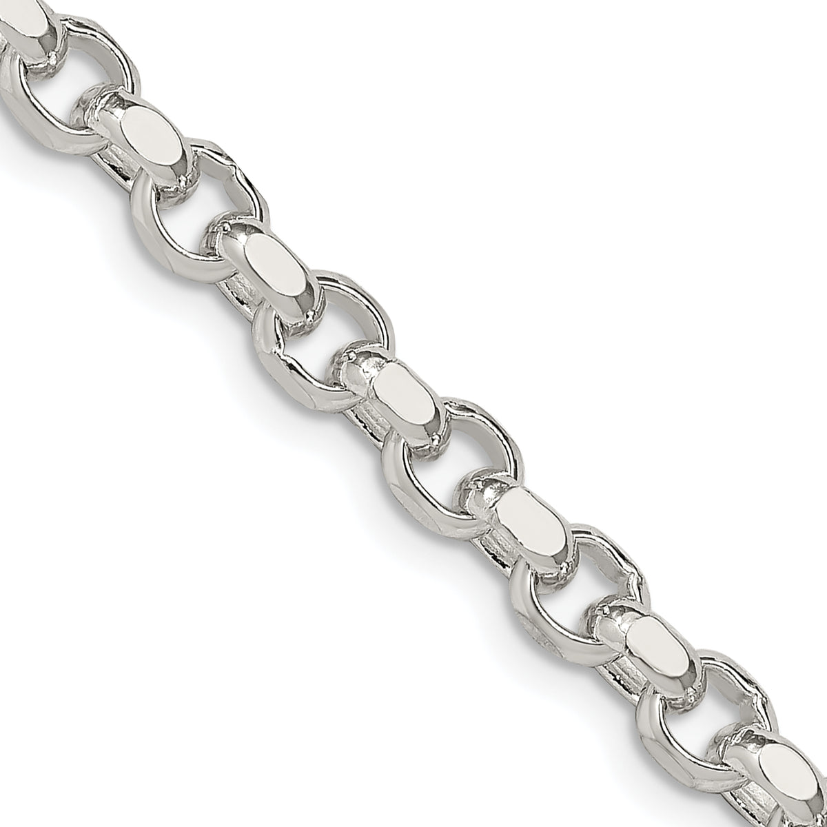 Sterling Silver 4mm Diamond-cut Rolo Chain