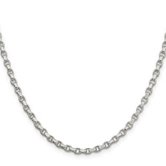 Sterling Silver 3.5mm Diamond-cut Rolo Chain