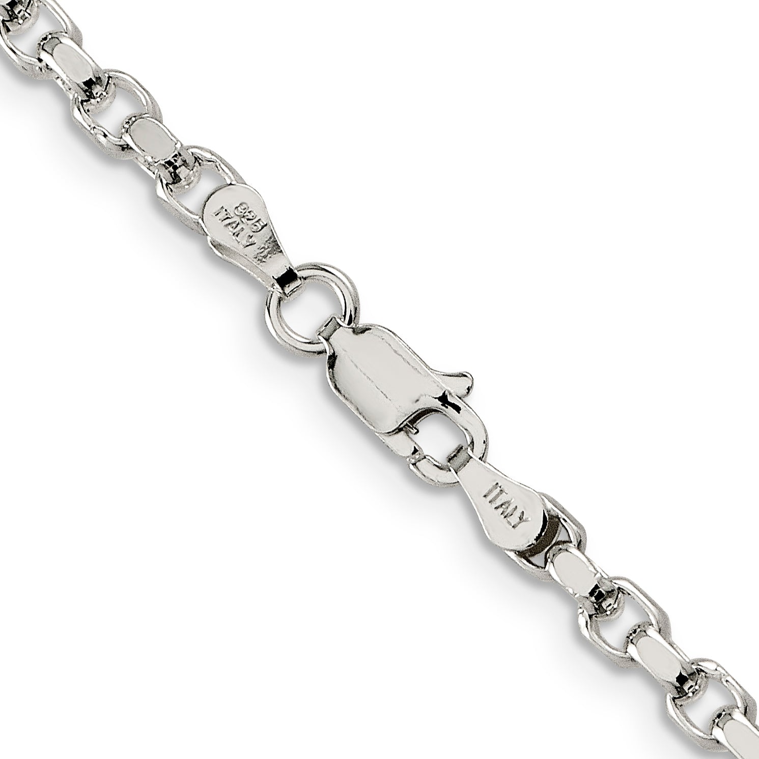 Sterling Silver 3.5mm Diamond-cut Rolo Chain