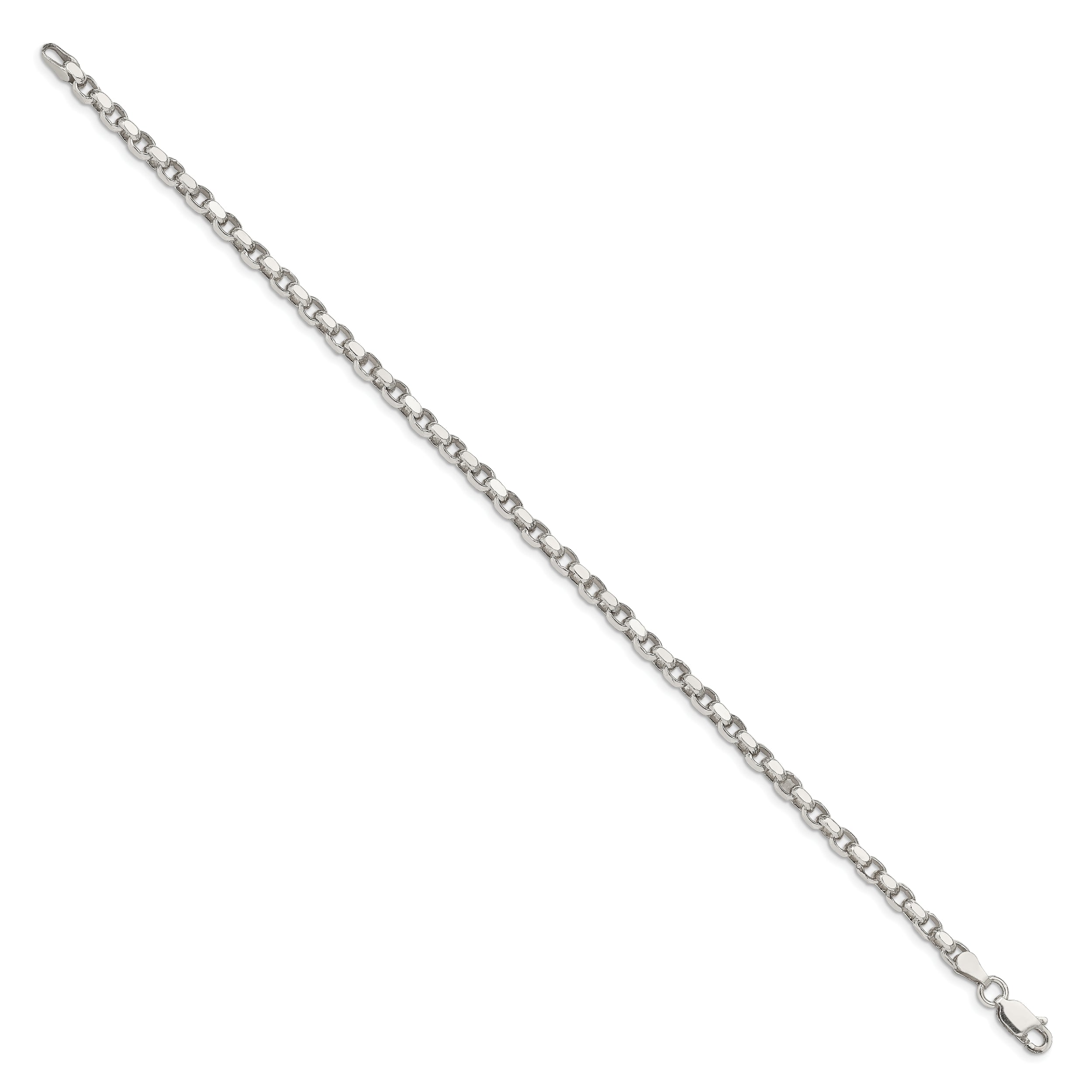 Sterling Silver 3.5mm Diamond-cut Rolo Chain