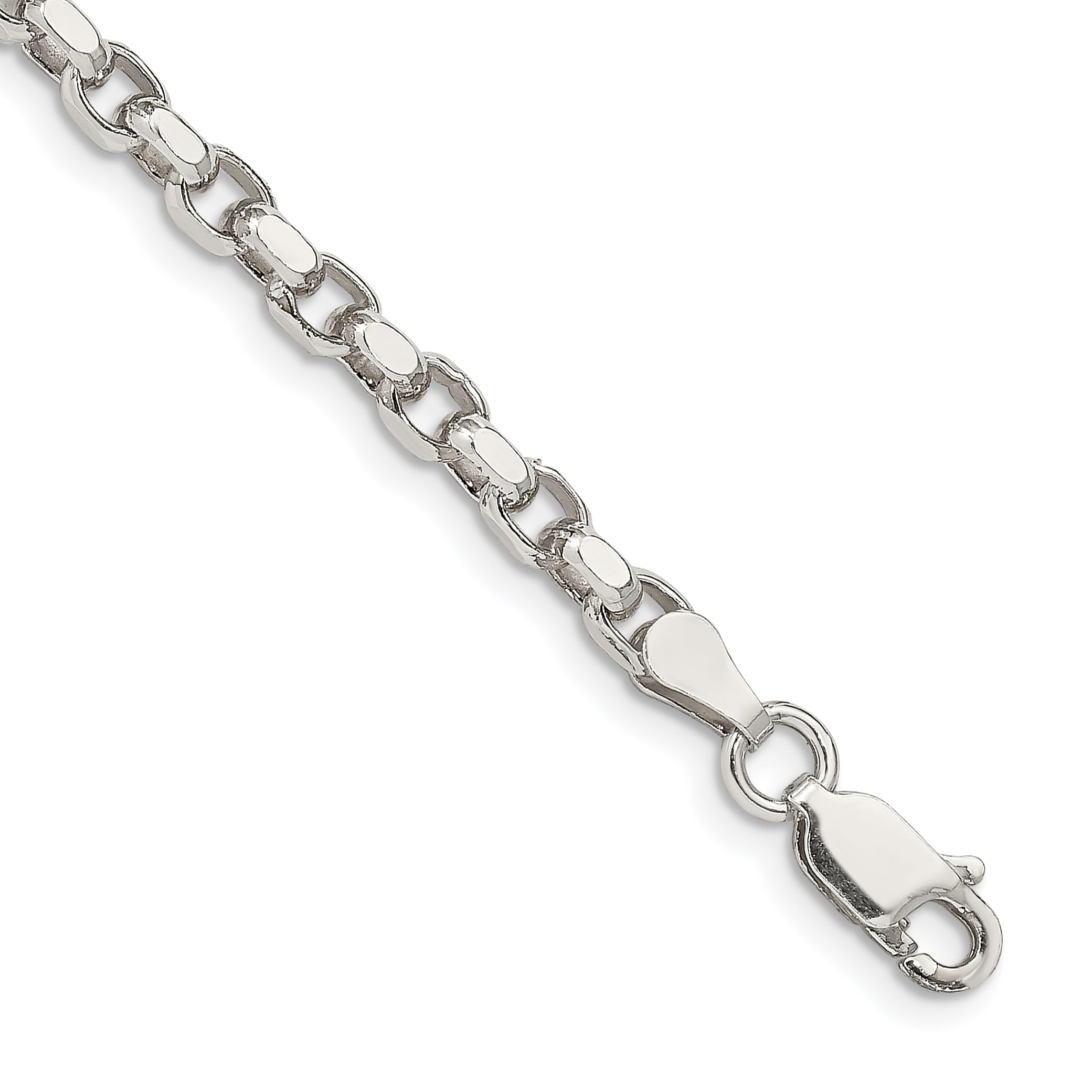 Sterling Silver 3.5mm Diamond-cut Rolo Chain