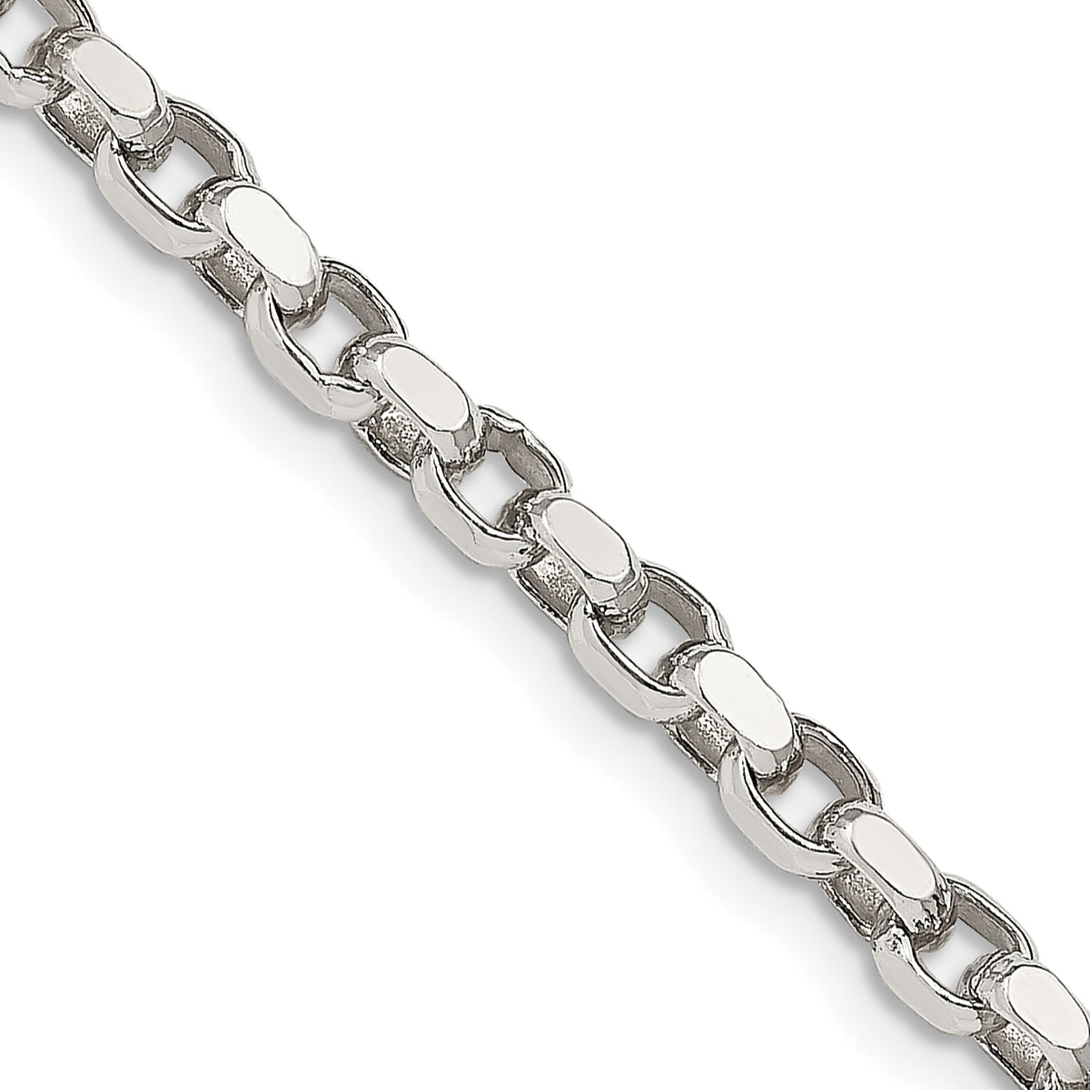 Sterling Silver 3.5mm Diamond-cut Rolo Chain