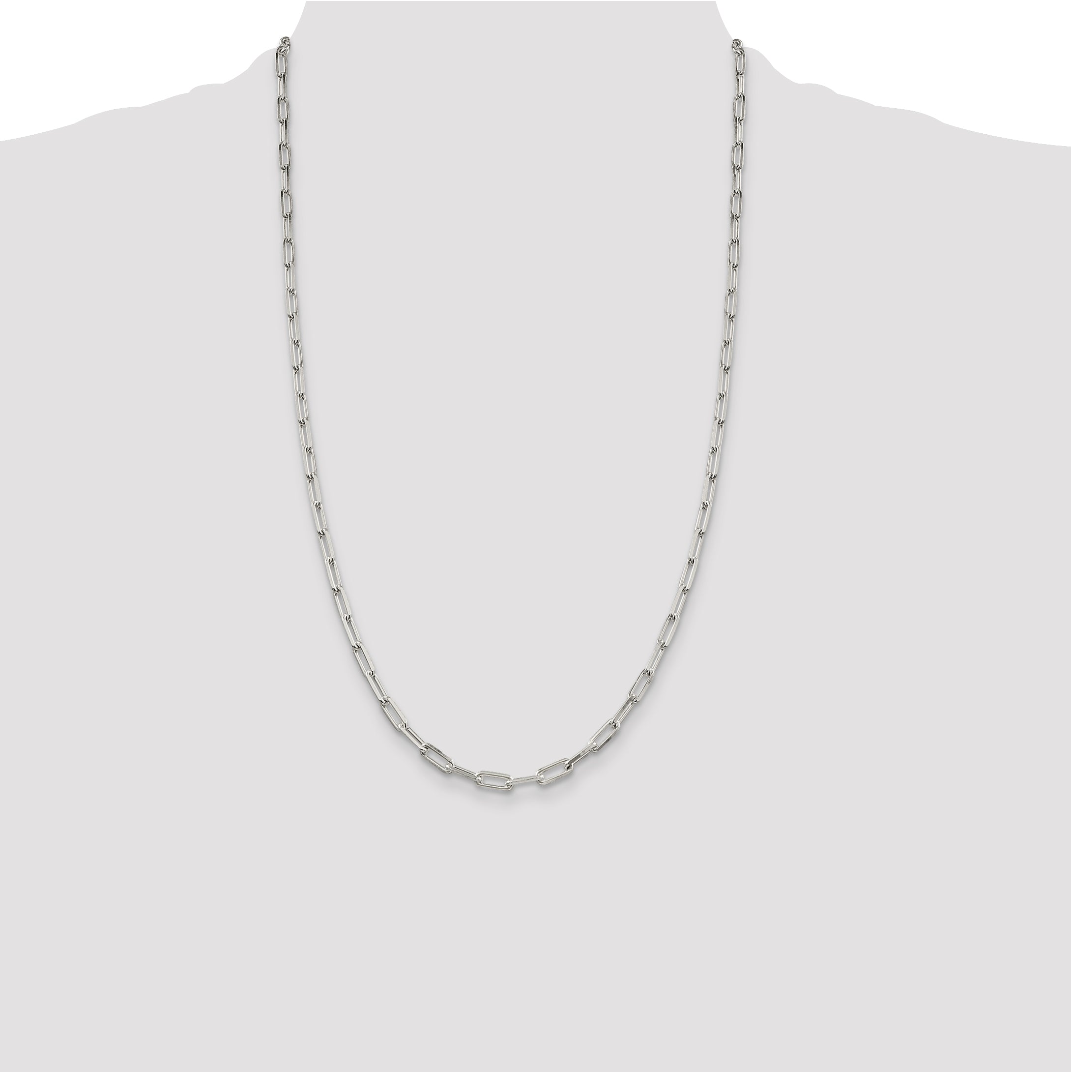 Sterling Silver 4.25mm Elongated Open Link Chain