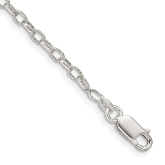 Sterling Silver 3mm Fancy Patterned Rolo Chain