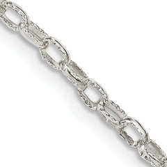 Sterling Silver 3mm Fancy Patterned Rolo Chain