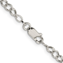 Sterling Silver 4.55mm Fancy Patterned Rolo Chain