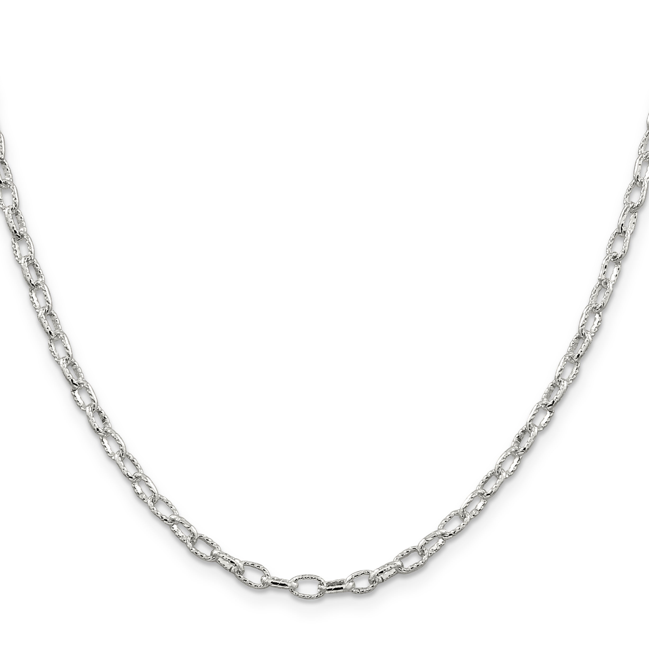 Sterling Silver 3.75mm Fancy Patterned Rolo Chain