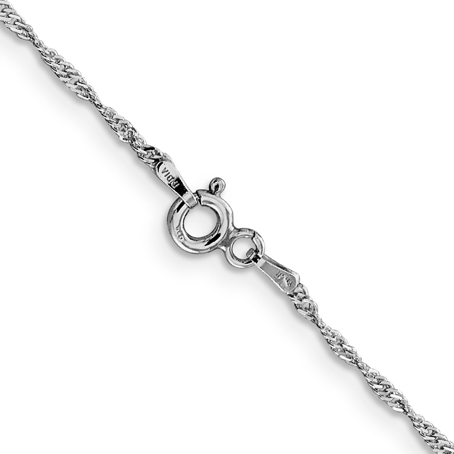 Sterling Silver Rhodium-plated 1.4mm Singapore Chain