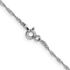 Sterling Silver Rhodium-plated 1.4mm Singapore Chain