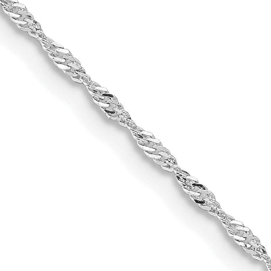 Sterling Silver Rhodium-plated 1.4mm Singapore Chain