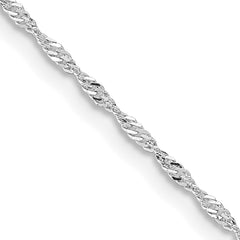 Sterling Silver Rhodium-plated 1.4mm Singapore Chain