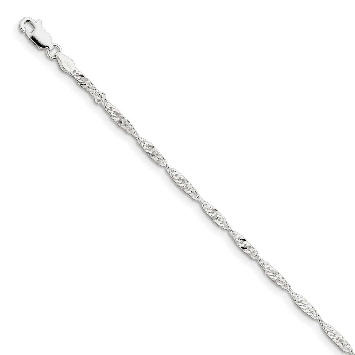 Sterling Silver 2.25mm Singapore Chain