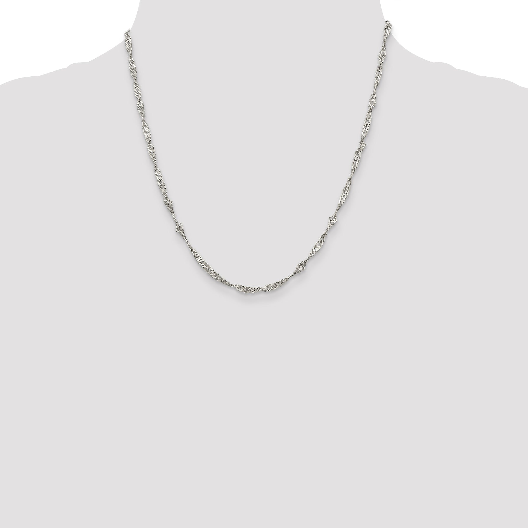 Sterling Silver 3mm Singapore Chain